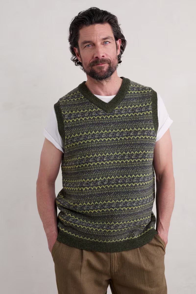 Seasalt Men's Walt Vest in Henge Woodland