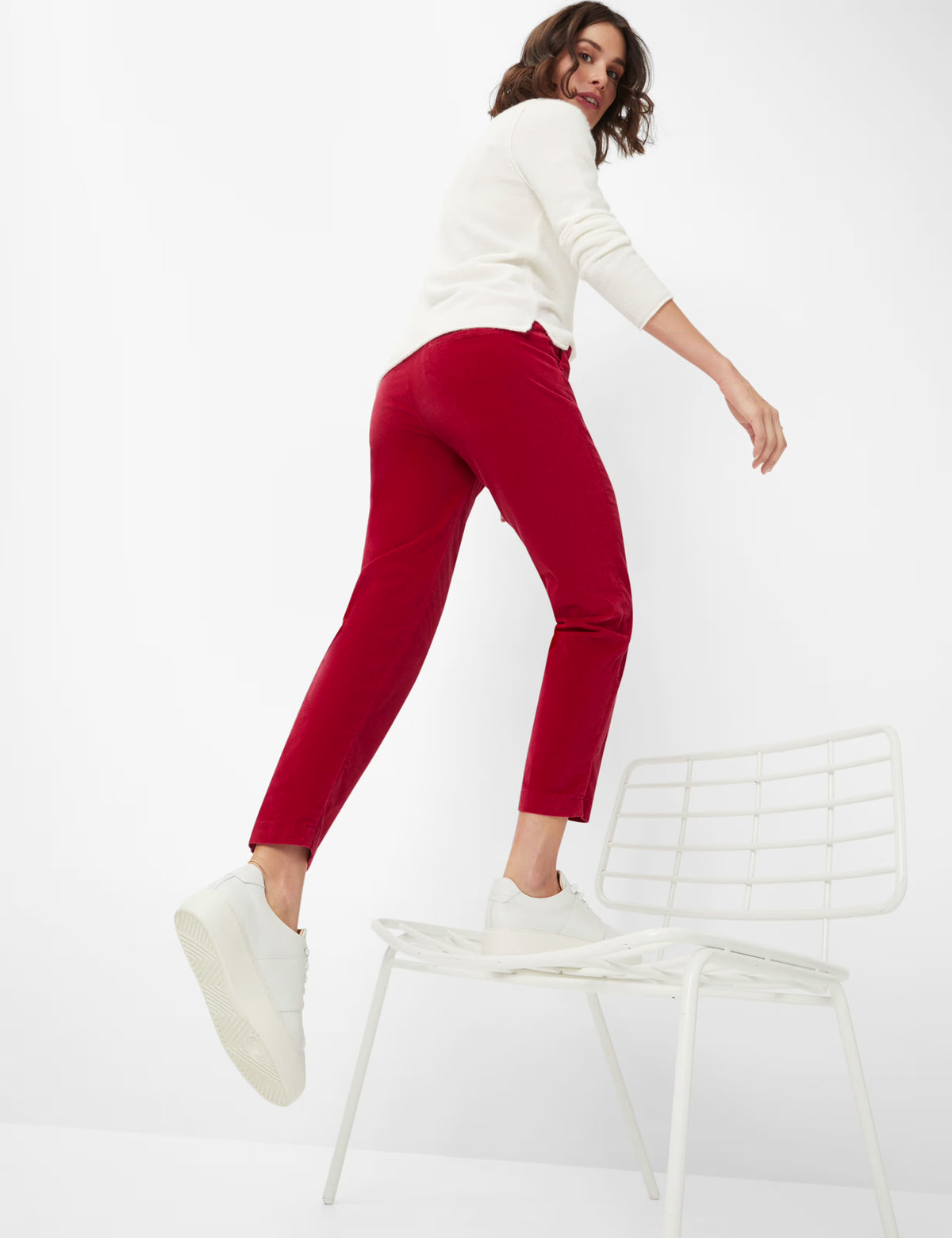 Brax Velvet Chinos Maron S - Raspberry
