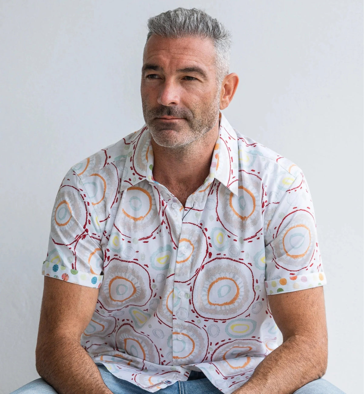 John Lennon Short Sleeve Shirt 'Charley' in Multi