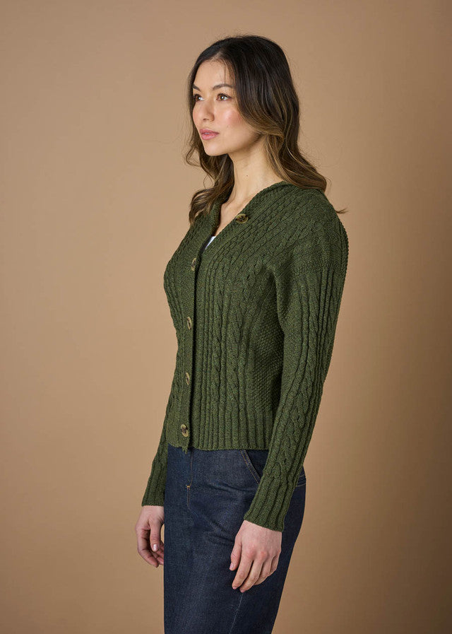 Frida Cardigan - Merino Wool - Moss