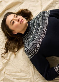 Uimi Ingrid Fair Isle Jumper - merino wool - Ink