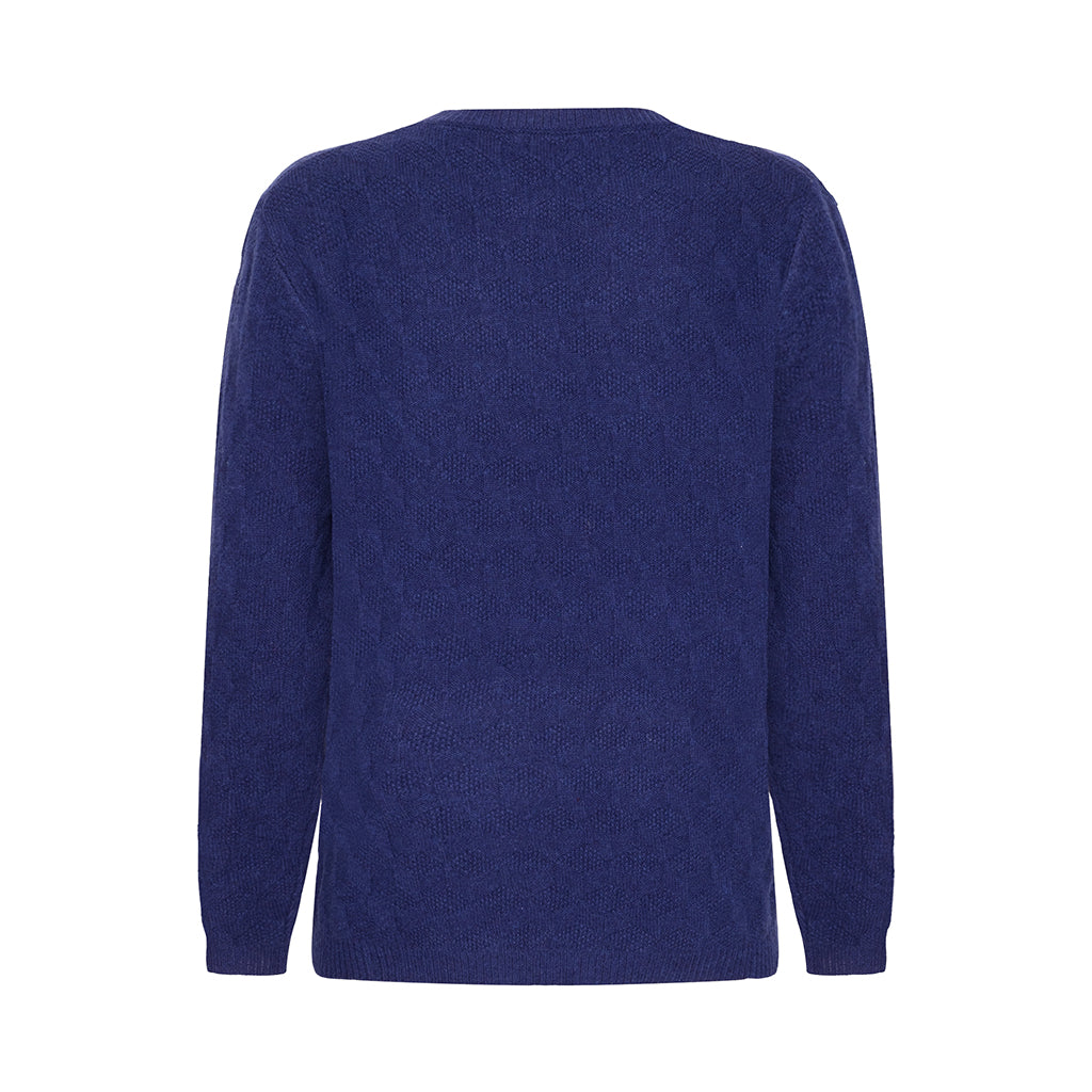 Mansted Kori Textured Crew in Navy