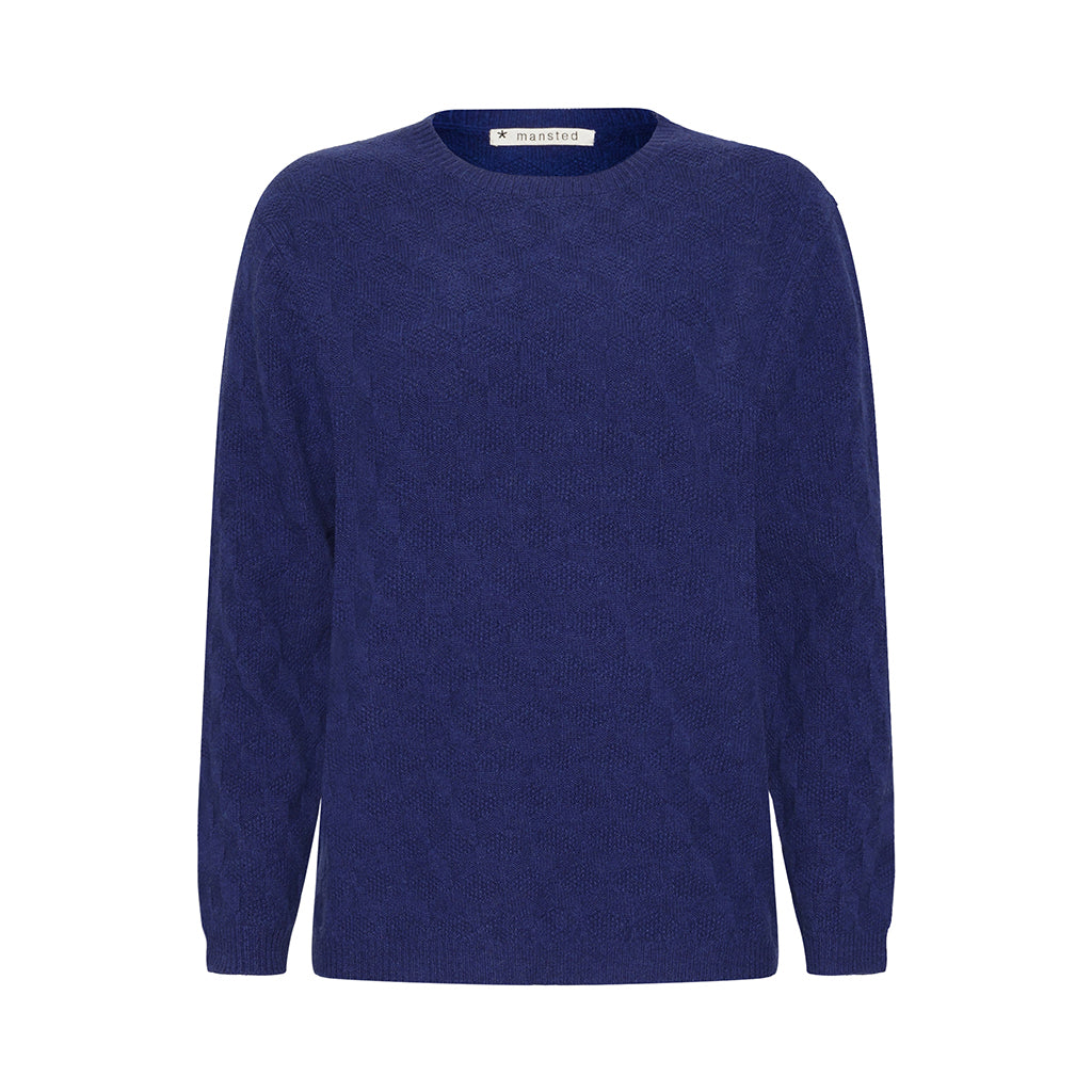 Mansted Kori Textured Crew in Navy