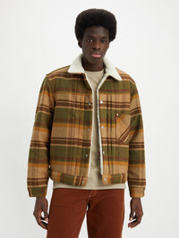 Men's Levi's Sherpa Trucker Jacket in Winter Moss