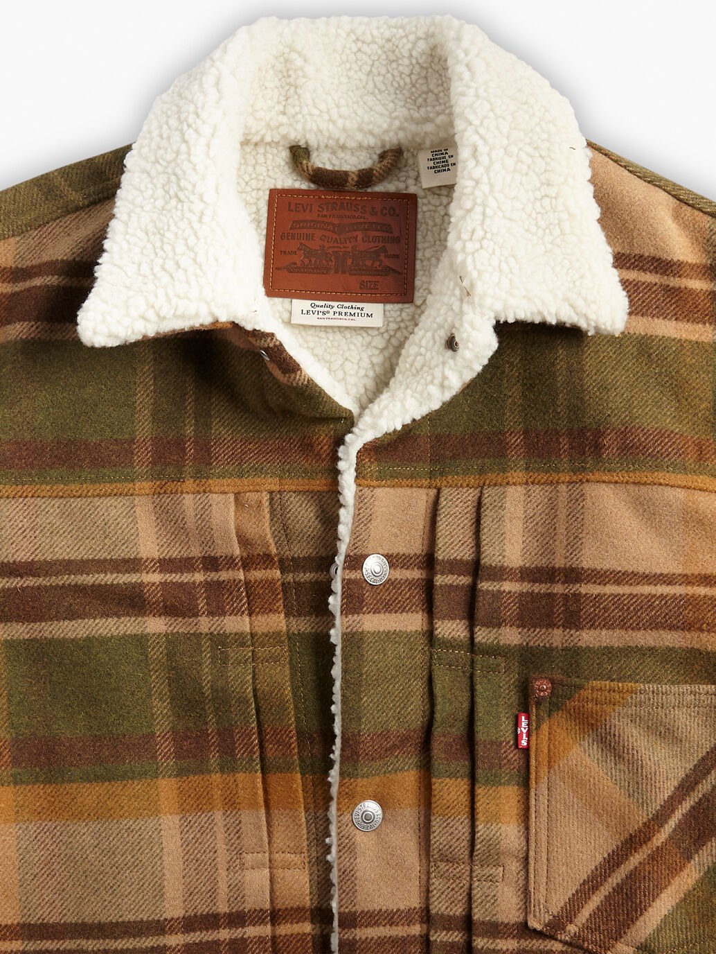Men's Levi's Sherpa Trucker Jacket in Winter Moss