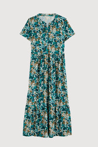 Rainette Dress - Spring Geraniums Pine Shoots