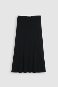 Toorallie Flared Rib Skirt in Black
