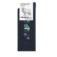 Humphrey Law Ladies 60% Fine Merino Wool Sunflower Pattern Health Sock