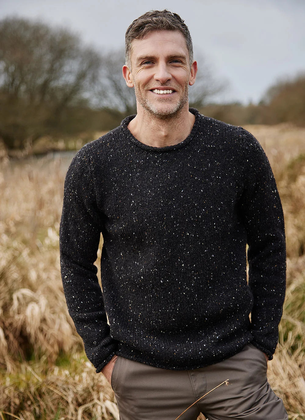 Fisherman out of Ireland Roll Edge Jumper (choice of colours)