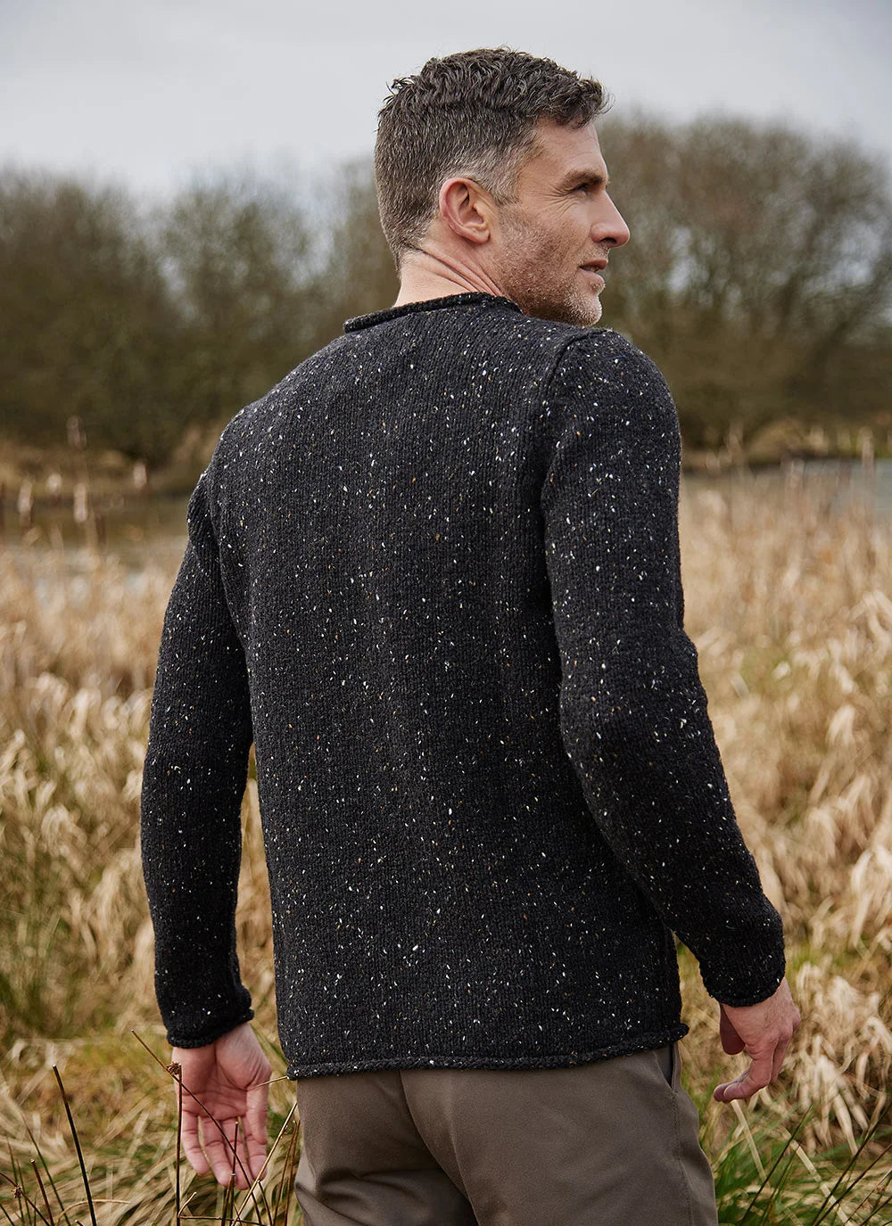 Fisherman out of Ireland Roll Edge Jumper (choice of colours)