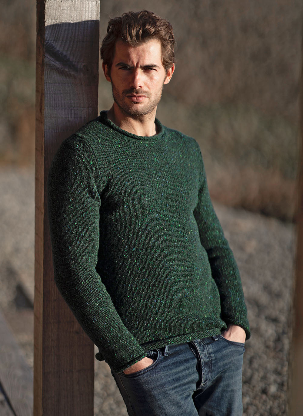 Fisherman out of Ireland Roll Edge Jumper (choice of colours)