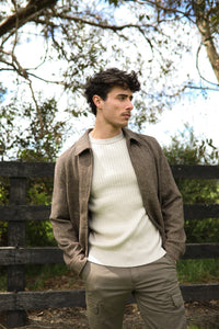 James Harper Herringbone Zip Jacket JHJ155