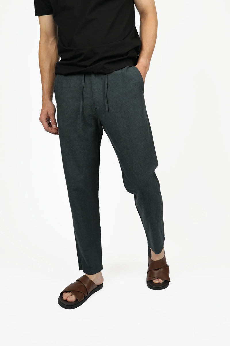 James Harper Linen Pants - Licorice