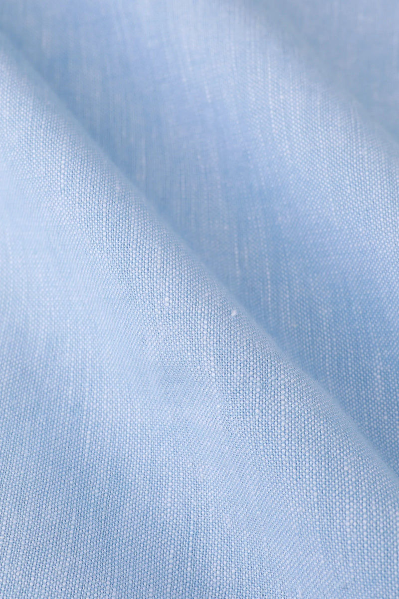 James Harper Sky Linen Blend Long Sleeve Shirt JHS603