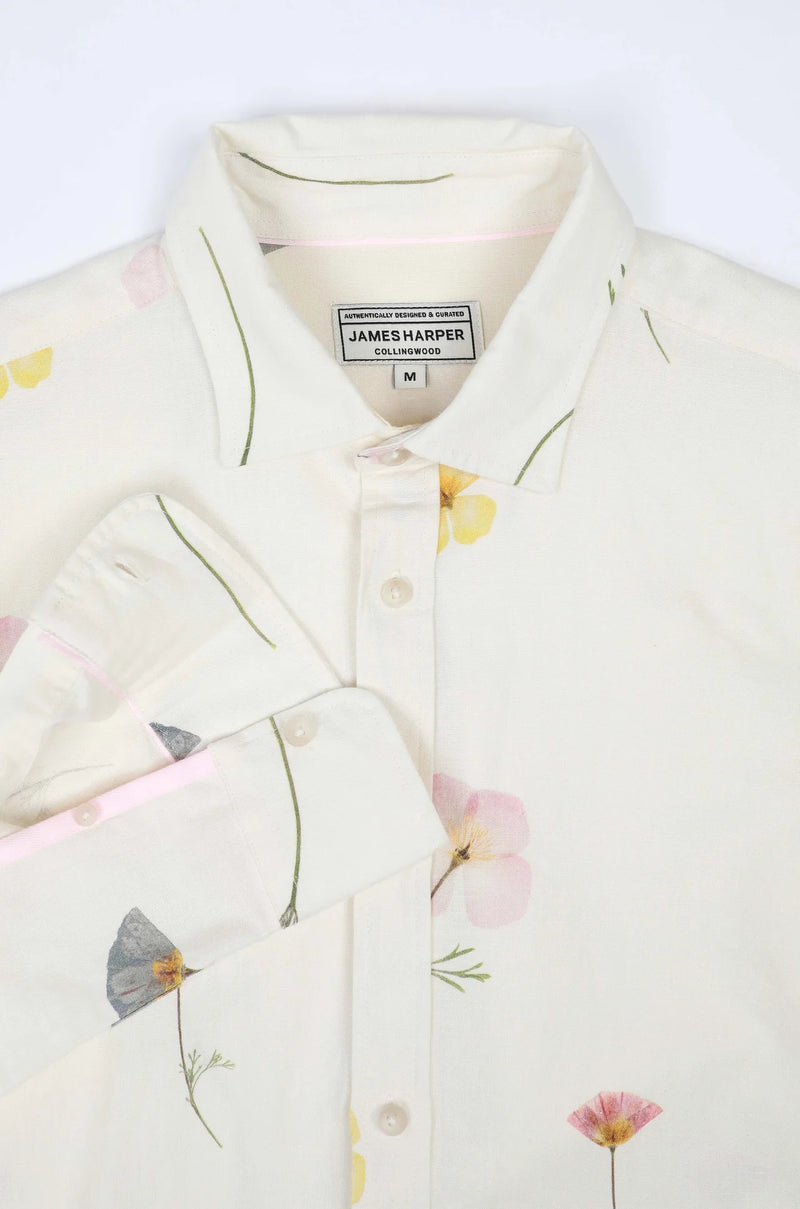 James Harper Pressed Flower Multi Long Sleeve Shirt JHS616