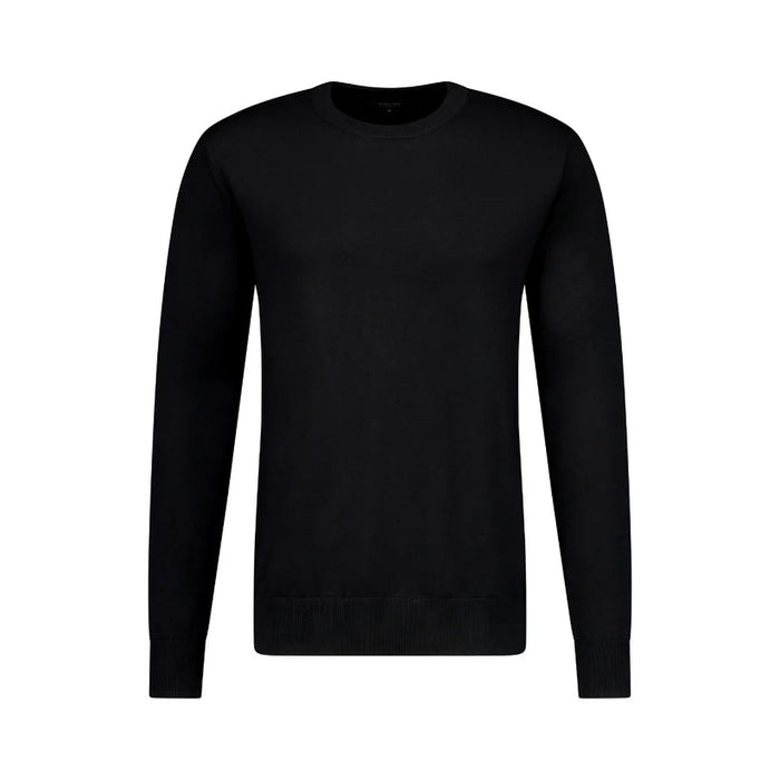 Fields Merino Crew Neck Jumper in Black FL840