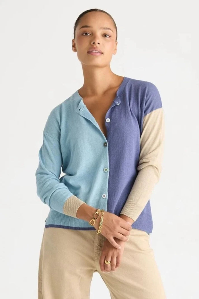 LD + Co Colour Block Cardi in Opal LC 8869