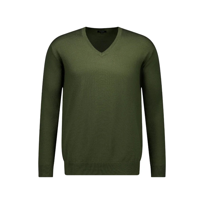 Fields Merino Vee Neck Jumper in Forest FL880