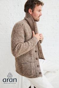 Men's Donegal Cardigan in Light Honey R893