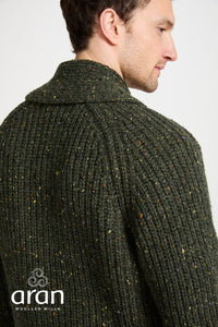 Men's Donegal Cardigan in Green