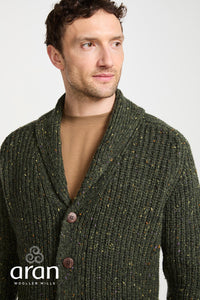 Men's Donegal Cardigan in Green
