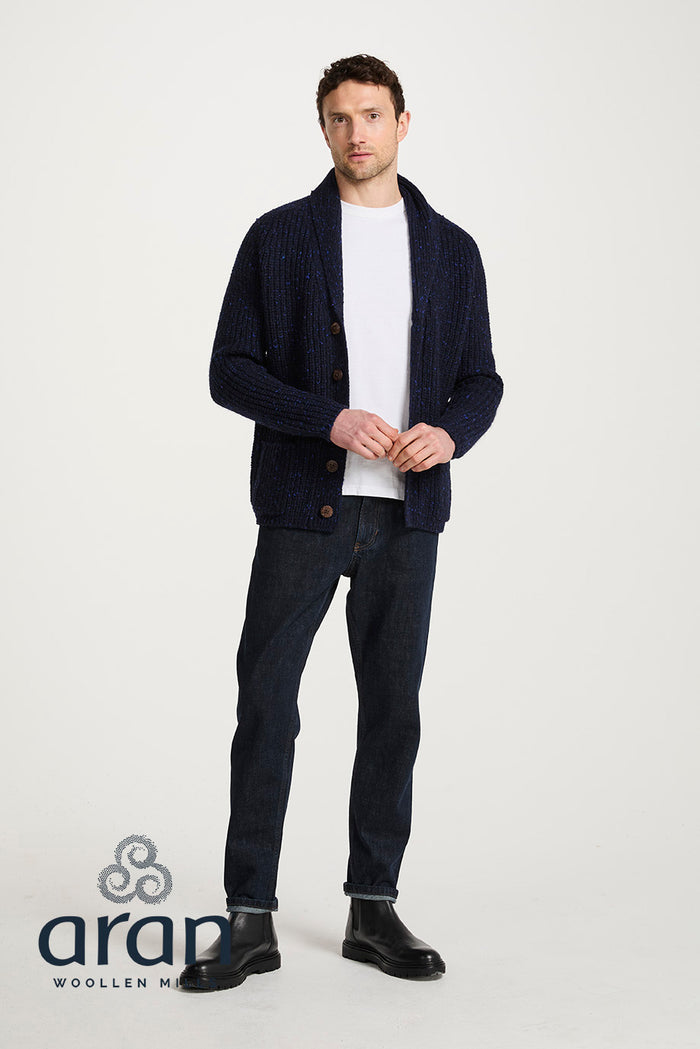 Men's Donegal Cardigan in Navy R893