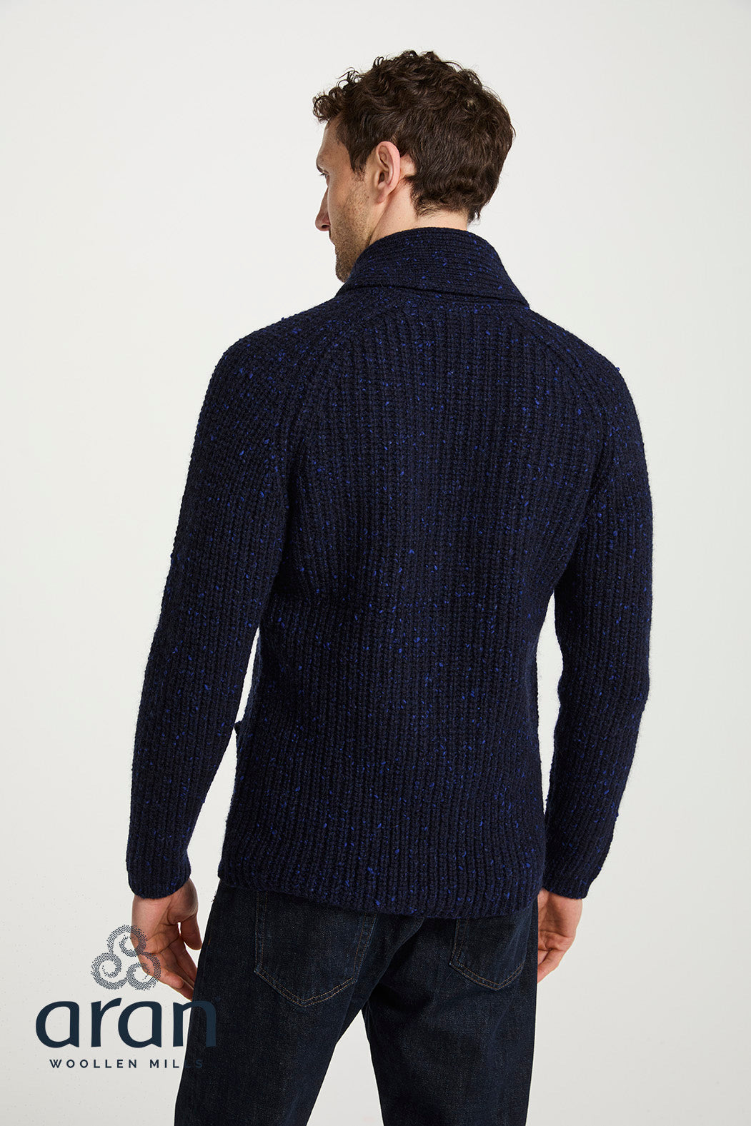 Men's Donegal Cardigan in Navy R893