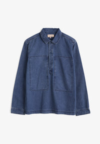 Seasalt Cornwall Men's Hawser Shirt Dark Mid Indigo Wash