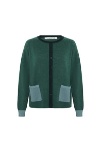Mansted Coral Cardigan in Emerald