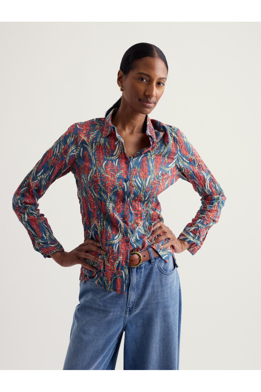 Seasalt Larissa Shirt in Red Hot Poker Dusk
