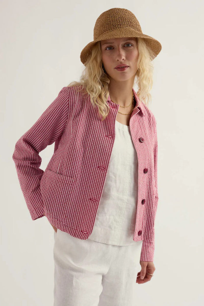 Carnon Downs Jacket - Gingham Scarlet