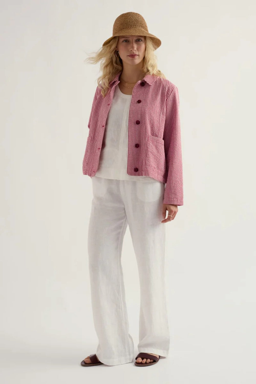 Carnon Downs Jacket - Gingham Scarlet