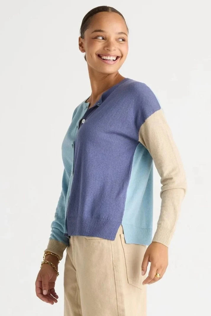 LD + Co Colour Block Cardi in Opal LC 8869