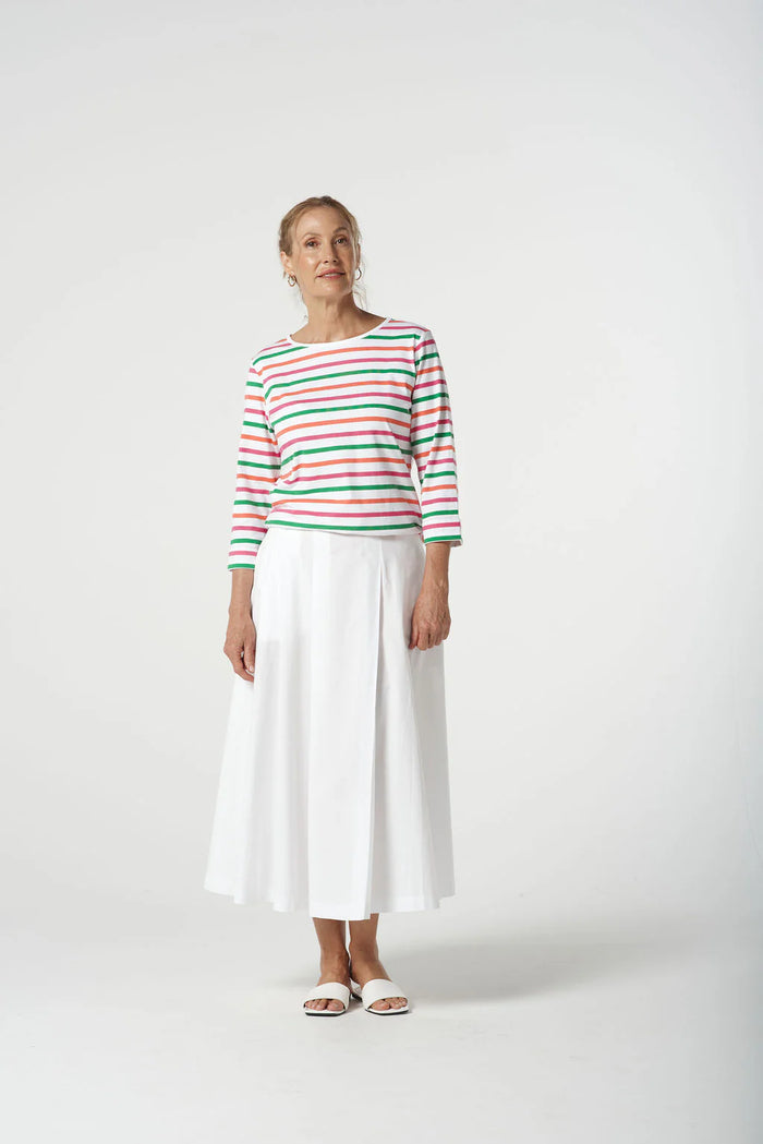 Goondiwindi T-Shirt - Kelly Green Multi Stripe