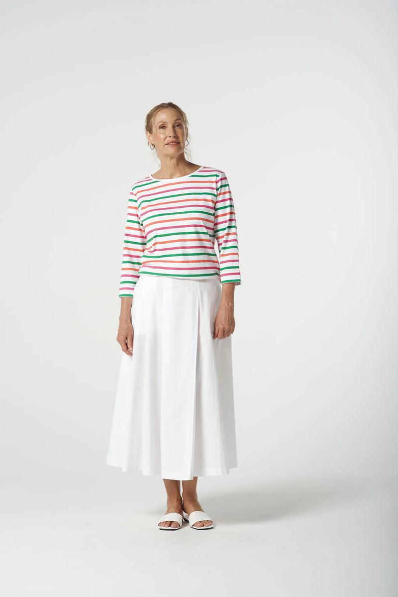 Goondiwindi T-Shirt - Kelly Green Multi Stripe