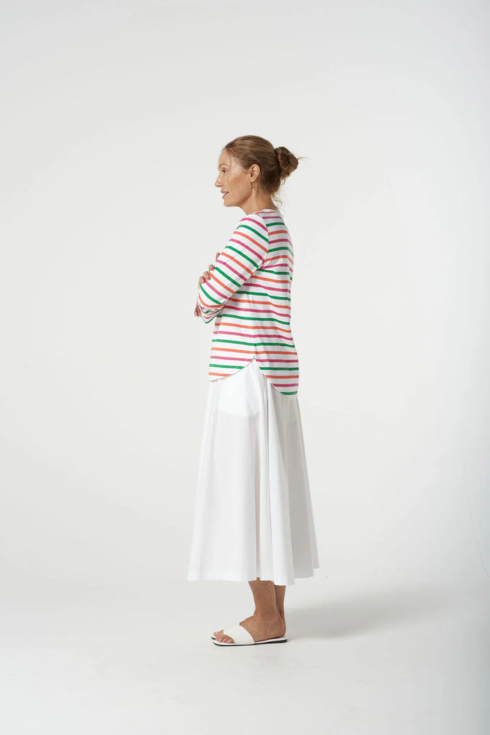 Goondiwindi T-Shirt - Kelly Green Multi Stripe