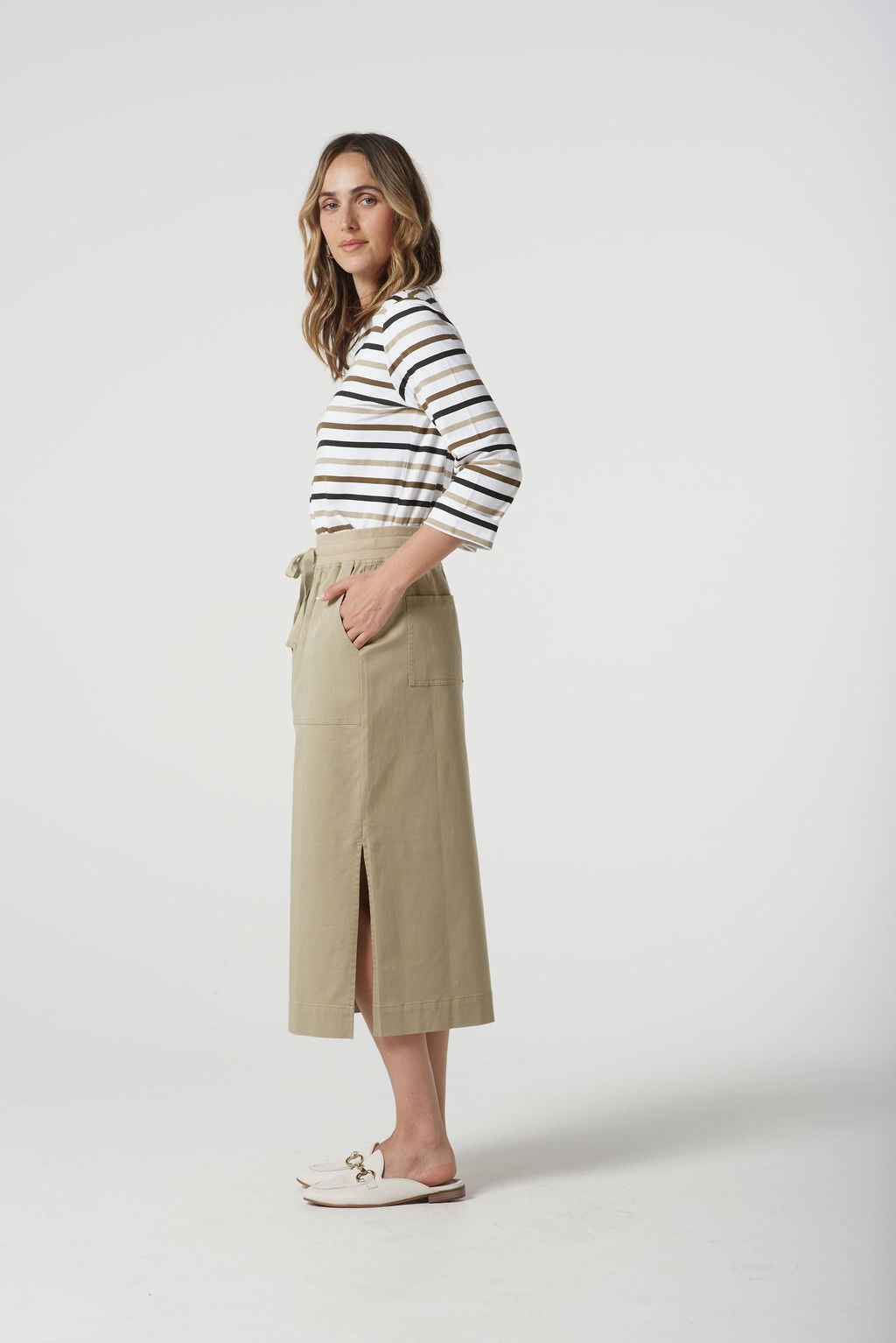 Goondiwindi T-Shirt - Otter Multi Stripe