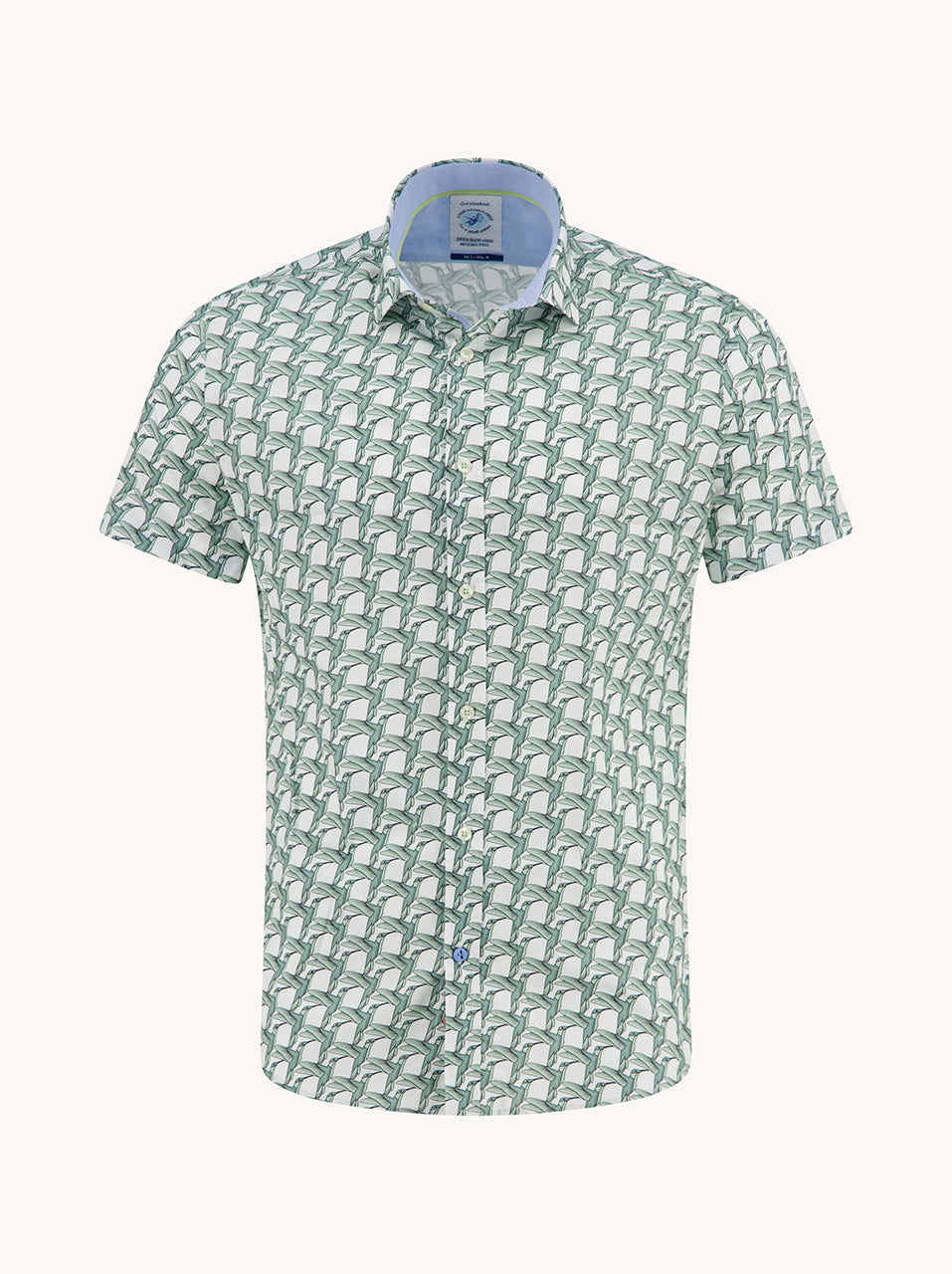 A Fish Named Fred The SS Geometric Birds Shirt in Thyme 33.055_312