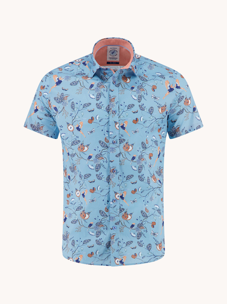 A Fish Named Fred The SS Birdy Blooms Shirt in Aqua Blue 33.058_603