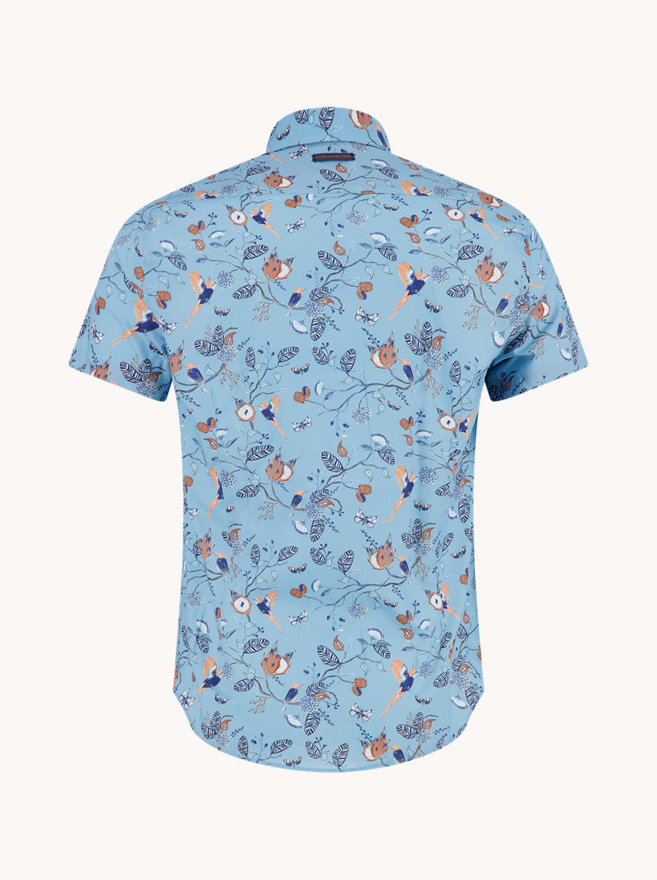 A Fish Named Fred The SS Birdy Blooms Shirt in Aqua Blue 33.058_603