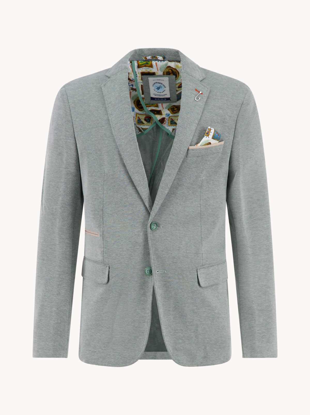 A Fish Named Fred Piqué Blazer in Thyme 33.101_312
