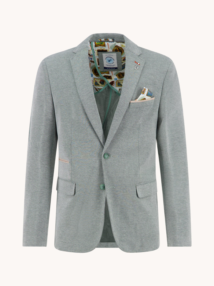 A Fish Named Fred Piqué Blazer in Thyme 33.101_312