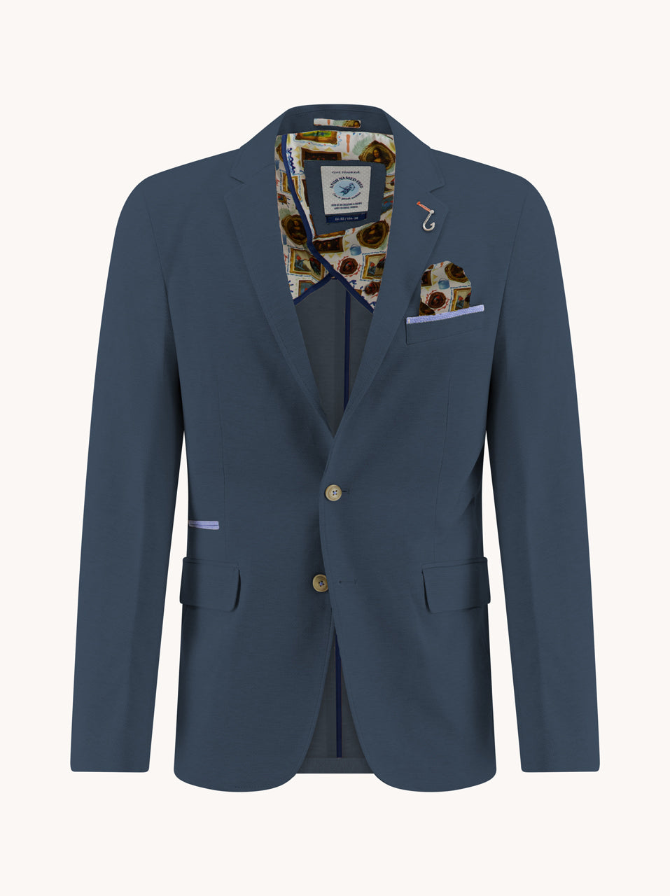 A Fish Named Fred Piqué Blazer in Navy 33.101_604
