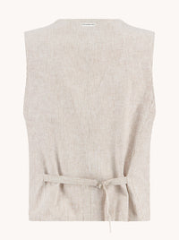 A Fish Named Fred Waistcoat Linen Stripe 33.138_205