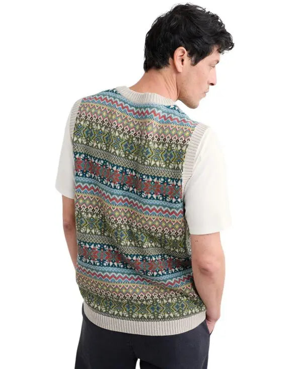 Seasalt Men's Kitto Vest in Twigs Kingfisher
