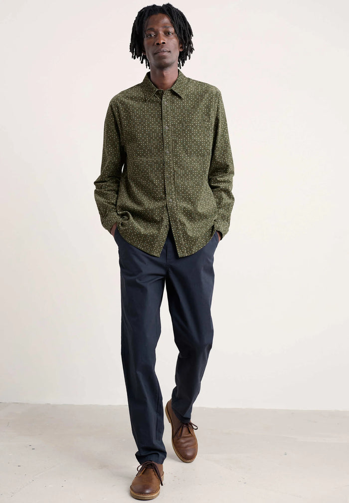 Seasalt Men's Shoreman Printed Cord Shirt in Rock Spot Hosta