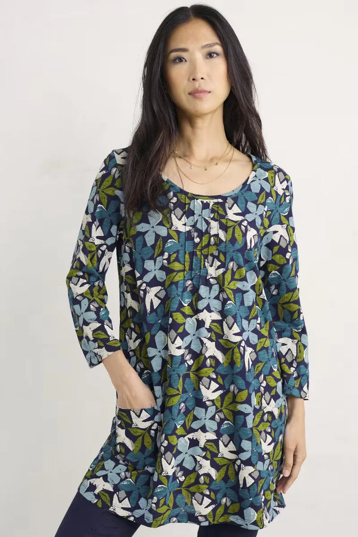 Seasalt 3/4 Busy Lizzy Tunic Headland Collage Mix