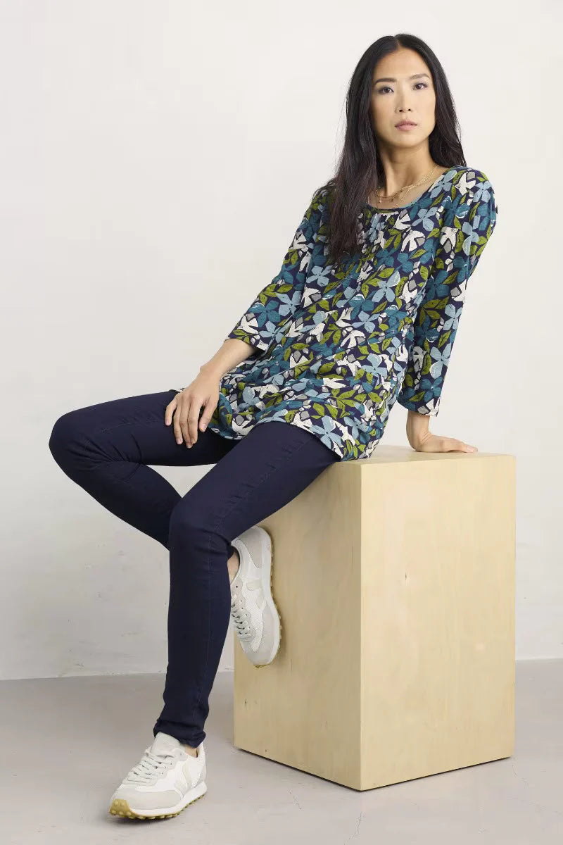 Seasalt 3/4 Busy Lizzy Tunic Headland Collage Mix