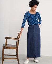Appletree 3/4 Top in Floral Cutout Ink