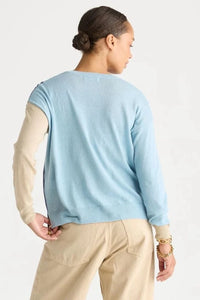 LD + Co Colour Block Cardi in Opal LC 8869